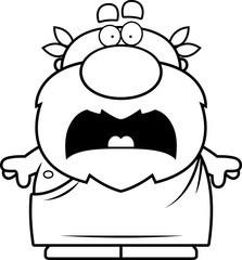 Scared Cartoon Greek Philosopher