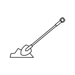 shovel construction isolated icon