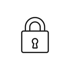 lock line icon, outline vector illustration, line symbol isolated on white.