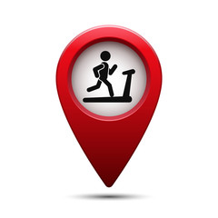 Map pin for gym location. Vector illustration.