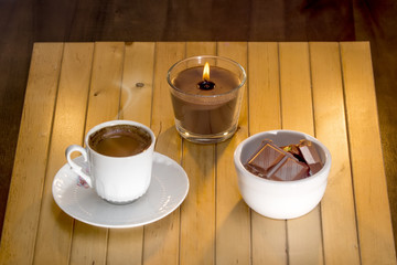  White cup hot  Turkish coffee 