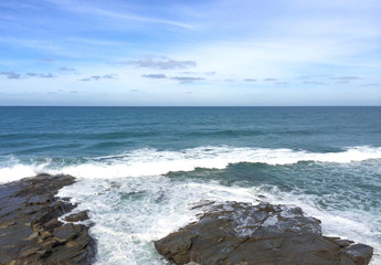 Waves, beach and landscape of Great Ocean Road