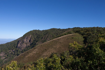 Fototapeta premium blue sky and mountain landscape