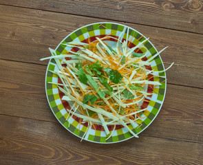 Coleslaw with carrots and lettuces