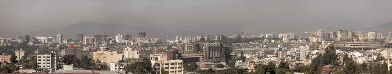 Foto op Plexiglas anti-reflex panorama of Addis Ababa © Wollwerth Imagery