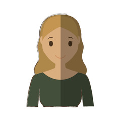 happy woman cartoon icon over white background. colorful design. vector illustration