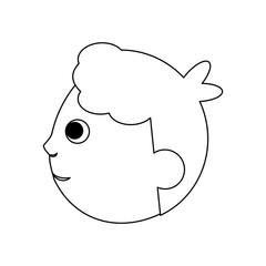 character face baby boy son outline vector illustration eps 10