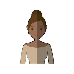 happy woman cartoon icon over white background. colorful design. vector illustration