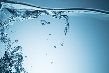 Water surface with ripple and bubble