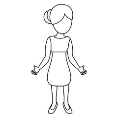 character mother female image outline vector illustration eps 10