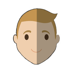 happy man face cartoon icon over white background. colorful design. vector illustration