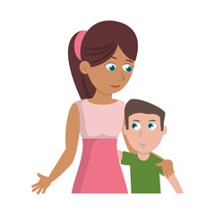 Fototapeta premium mother hugging son lovely vector illustration eps 10