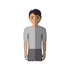 man standing and wearing casual clothes, cartoon icon over white background. colorful design. vector illustration