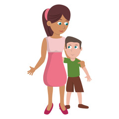 mother hugging son lovely vector illustration eps 10