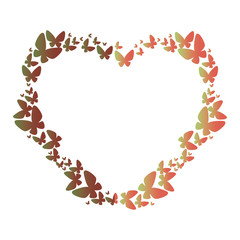 heart floral frame icon