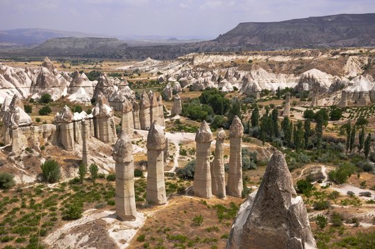 This area of fairy chimneys is very special and is located near Avanos in Turkey, Kapadokia.