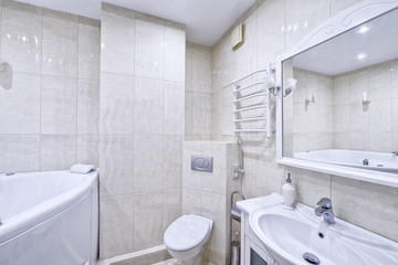 Russia, Moscow region - the interior design bathroom in luxury new flats
