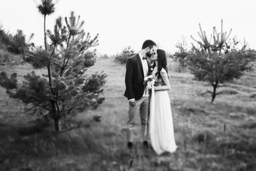 Wedding couple in the forest