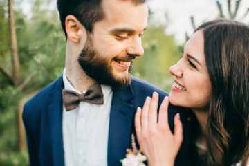 Wedding couple in the forest