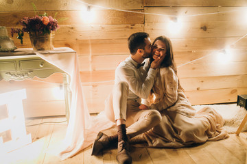 Naklejka premium Night rustic wedding