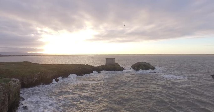 Drone shot Ireland coast in 4K