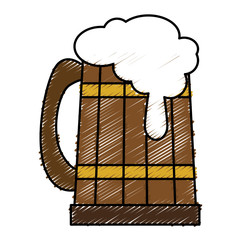 beer in wooden jar