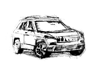 Fototapeta premium Hand Sketched Car