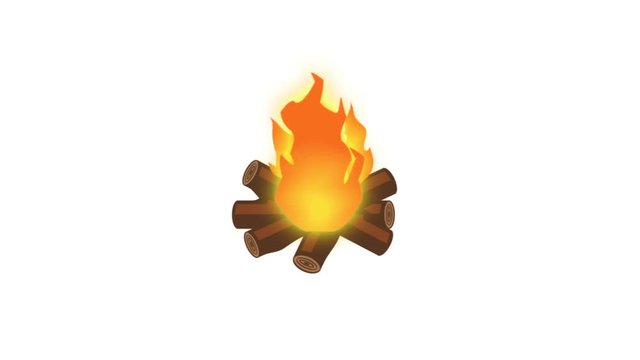 Motion animation of a log fire