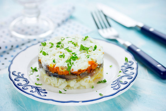 Salad with fish and vegetables