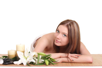 Obraz na płótnie Canvas Beautiful Woman Getting Spa Massage in Spa Salon