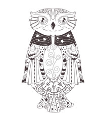 Owl. Silhouette. Black