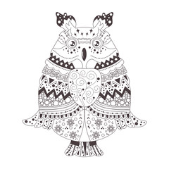 Owl. Silhouette. Black