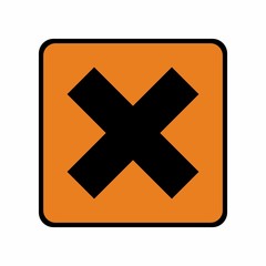 Irritant hazard sign or symbol vector design isolated on white background