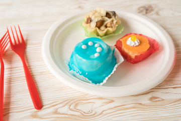 Delicious colourful cup cakes.