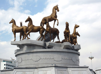 Obraz premium Monument in the center of Ashgabat, Turkmenistan