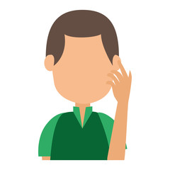 young man avatar character vector illustration design