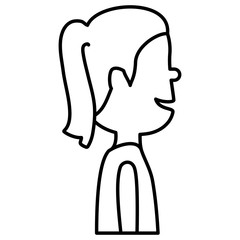 young woman avatar character vector illustration design