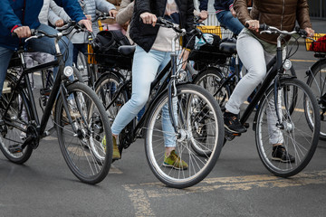 Fototapeta na wymiar Bicycles in the city