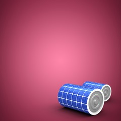 Composite image of 3d illustration of solar power battery