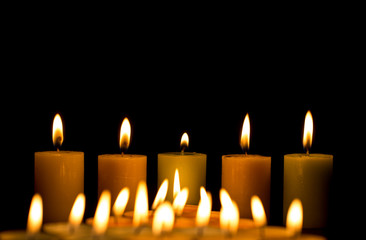 Candle flame isolated on black