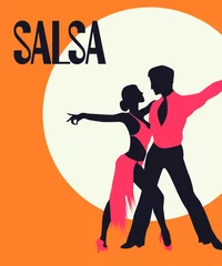 Fotobehang Salsa dancers card © Richard Laschon