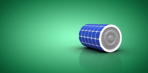 Composite image of 3d illustration of blue solar battery