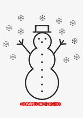 Snowman icon, Vector