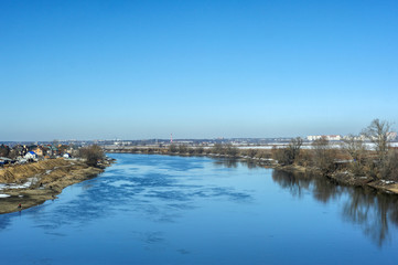 Oka river in spring, Russia