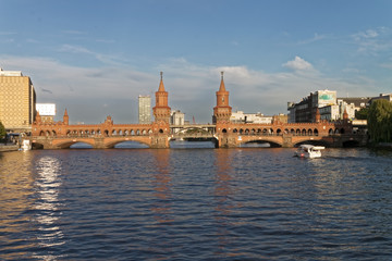 Fototapeta premium Berlin, Germany - Old, historic bridge over the river.