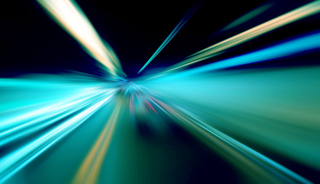 Abstract image of blurred traffic lights useful as background