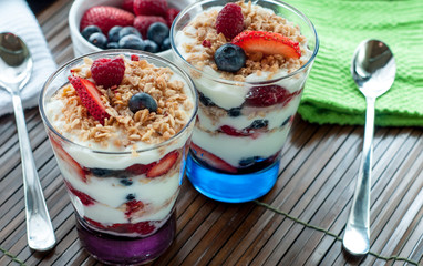 Yogurt parfait in glass