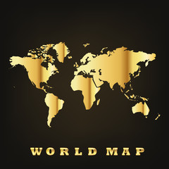 Obraz na płótnie Canvas Golden world map. Vector illustration.