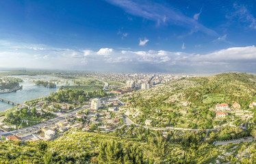 Fototapeta premium Albania - Shkodra (Shkodër) – view from Rozafa Castle