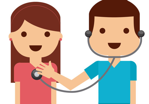 Cartoon Style Doctor and Medical Infographic Icon